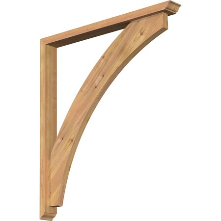 Thorton Traditional Smooth Bracket W/ Offset Brace, Western Red Cedar, 3 1/2W X 34D X 38H